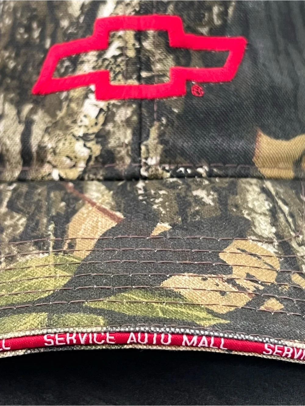 Chevrolet Cap Hat Camouflage Chevy Red Logo Camo -Service Automall Hook & Loop